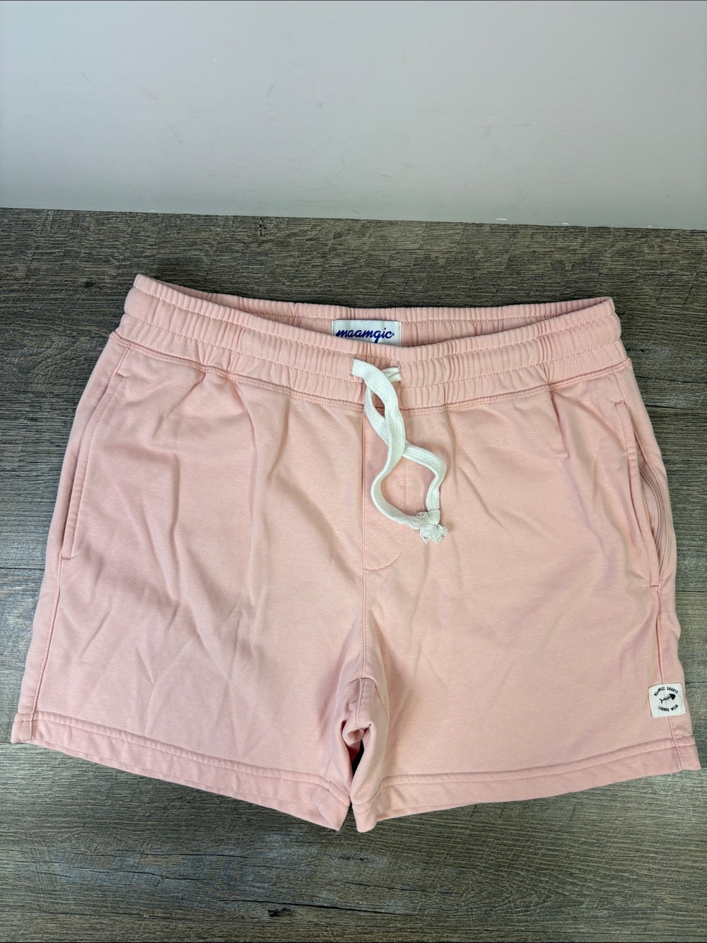 Maamgic Blush Pink Drawstring Lounge Shorts Size L Cotton Blend